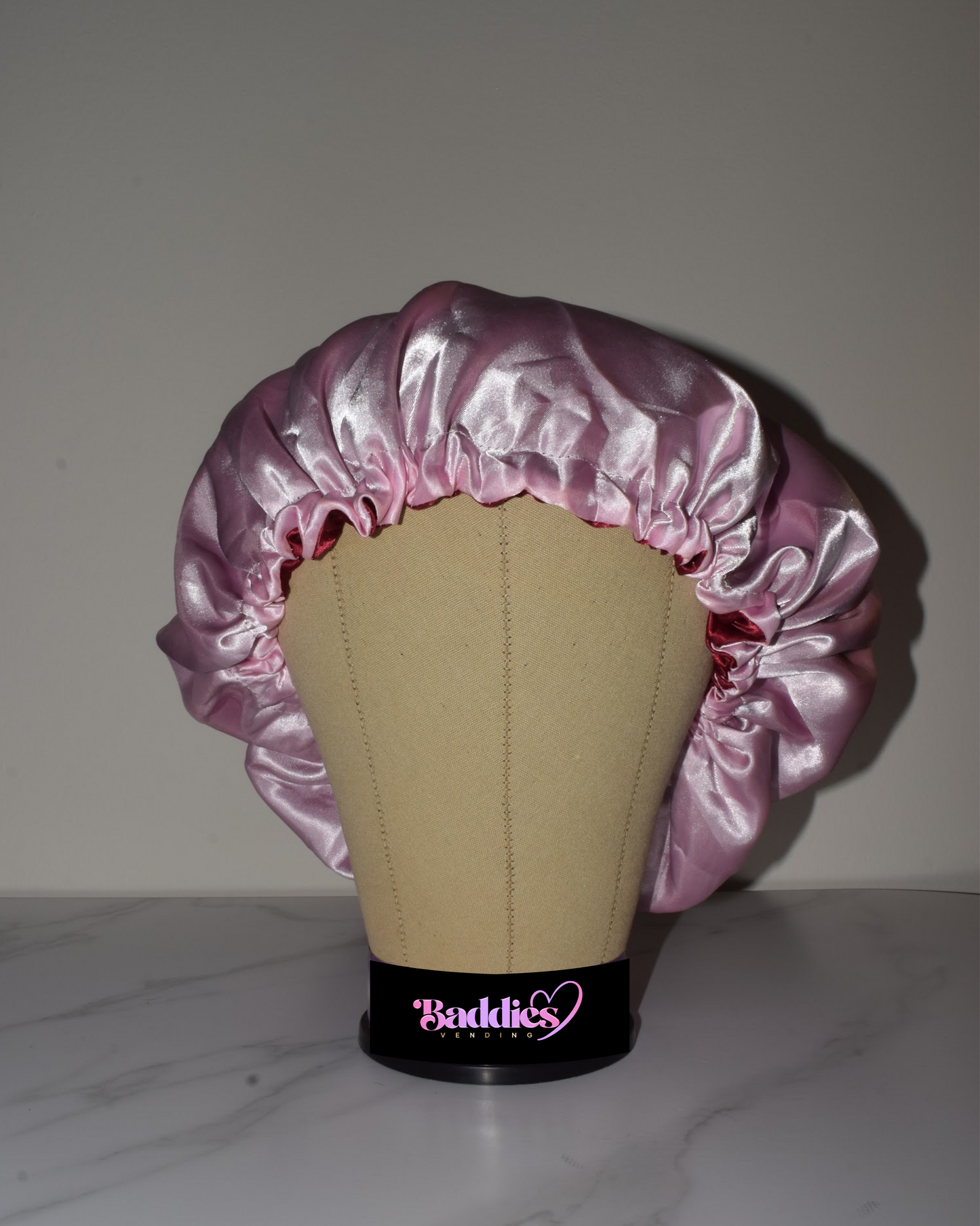 Reversible Satin Bonnet (Burgundy/Pink) - Baddies Vending